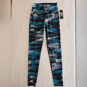 NWT Zubaz NFL WOMEN'S JACKSONVILLE JAGUARS TEAM COLOR BRUSHED PAINT LEGGING L